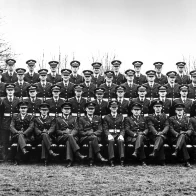 The class photograph of 56 Cadet Class, Lieut Aengus Murphy is number 4 from the right in the back row.  Photo credit Mil Archives.