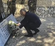 Martin TD - Tánaiste - Minister for Foreign Affairs and Minister for Defence
Laying a Wreath at the Memorial in Tibnine Martin TD - Tánaiste - Minister for Foreign Affairs and Minister for Defence