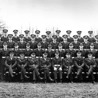 The class photograph of 56 Cadet Class, Lieut Aengus Murphy is number 4 from the right in the back row. Photo credit Mil Archives.
