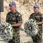 Wreathlaying, Tibnine Bridge Lebanon, 27 Oct 2022.