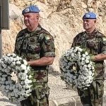 Wreathlaying, Tibnine Bridge Lebanon, 27 Oct 2022.