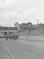 36 Inf Bn pipe band parade at the Tunnel on New Year’s Day, Photo Credit: the late Col Seán Norton DSM private collection. 36 Infantry Battalion Pipe Band Marching at the tunnnel on New Year’s Day