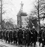 National Army arriving at the Vice-regal Lodge. National Army arriving at the Vice-regal Lodge.